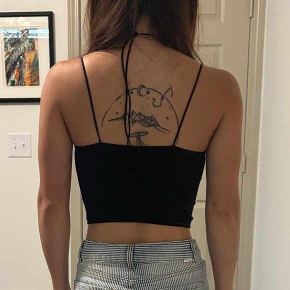 Forever 21 Black Strappy Corset Crop Top - Picture 3 of 6